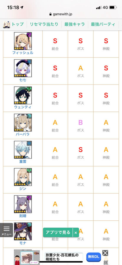 【原神】先行海外wiki 星5評価。最新リセマラランキング