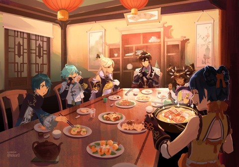【原神】金払ってねえやつが偉そうな席で食ってるな。