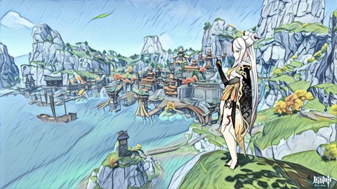 【原神】水彩画風イラスト