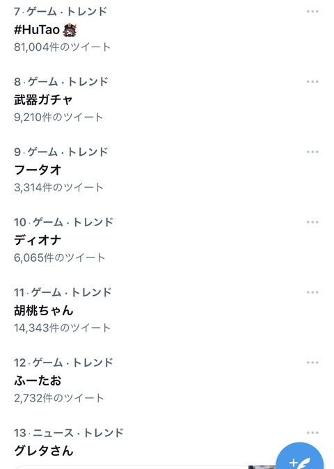 【原神】フータオ復刻ガチャ開催中！トレンドにも乗った模様