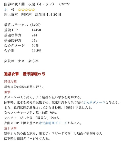 【原神】イェランは2凸が強そうだなあ