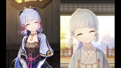 【原神】袴姿見た後に今の綾華見たら衣装ダサすぎて泣ける