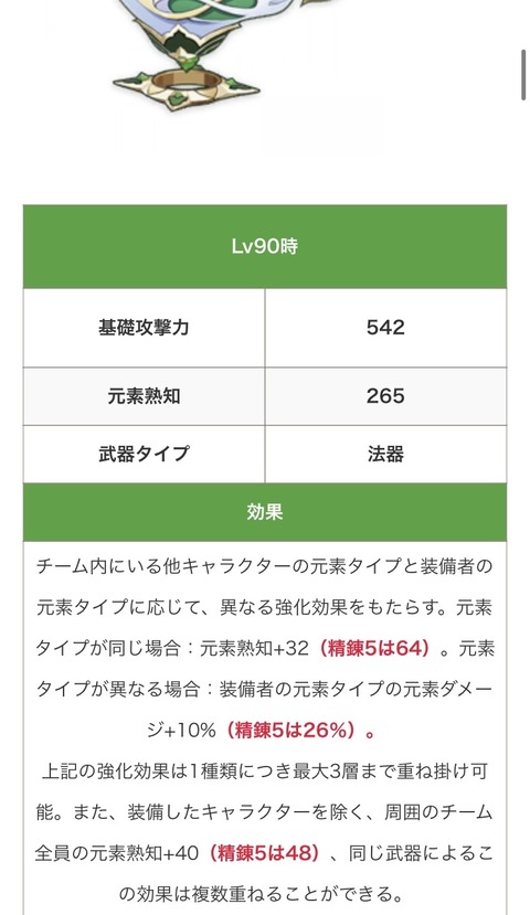 【原神】ナヒーダの餅武器は鍵に比べると性能が弱いな