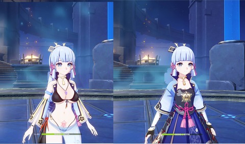 【原神】神里綾華は髪型変わるだけでも結構かわいくなるから髪型変えてほしいわ