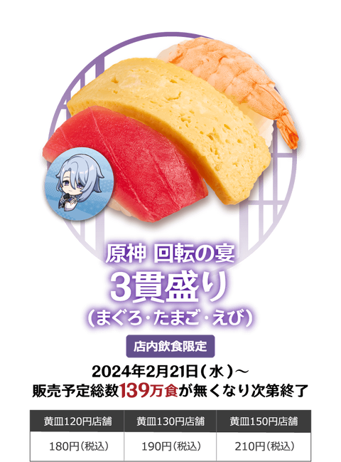 【原神】スシローコラボキャンペーンは2/21(水)からスタート！！