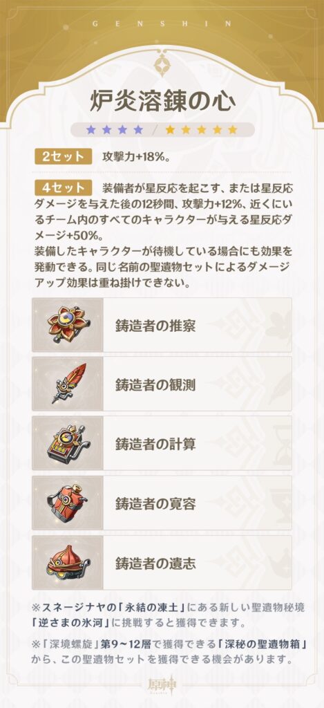 【原神】 新聖遺物はオデット用と7.1のヴェスナ用だなこれ